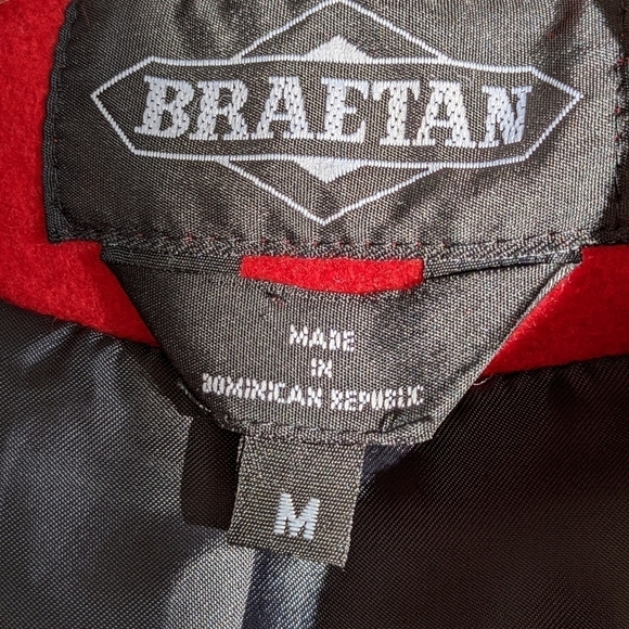 Braetan Vintage red wool blend zip up, Cinch Waist Jacket Size Medium GUC - Picture 3 of 4